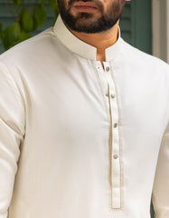 APPLE WHITE BLENDED KAMEEZ SHALWAR | JJKS-A-90505