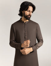 BROWN BLENDED SEMI-FORMAL KAMEEZ SHALWAR