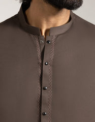 BROWN BLENDED SEMI-FORMAL KAMEEZ SHALWAR