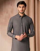 GREY COTTON CASUAL KAMEEZ SHALWAR
