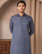 BLUE COTTON CASUAL KAMEEZ SHALWAR