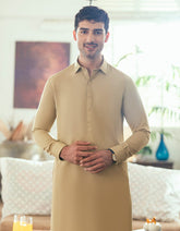 BEIGE BLENDED CASUAL KAMEEZ SHALWAR