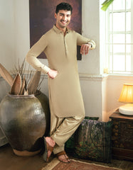 BEIGE BLENDED CASUAL KAMEEZ SHALWAR