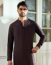 DARK BROWN BLENDED CASUAL KAMEEZ SHALWAR