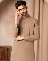 BROWN BLENDED CASUAL KAMEEZ SHALWAR