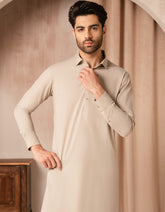 BEIGE BLENDED CASUAL KAMEEZ SHALWAR