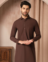 BROWN BLENDED CASUAL KAMEEZ SHALWAR