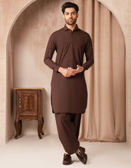 BROWN BLENDED CASUAL KAMEEZ SHALWAR