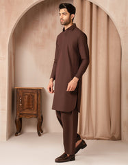BROWN BLENDED CASUAL KAMEEZ SHALWAR