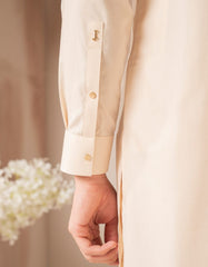 CREAM BLENDED CASUAL KAMEEZ SHALWAR