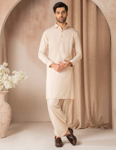 CREAM BLENDED CASUAL KAMEEZ SHALWAR