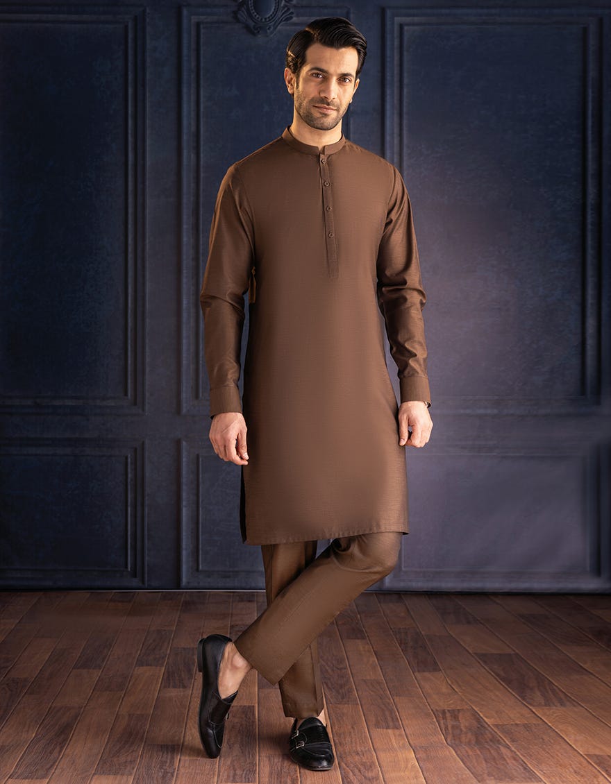 COPPER COTTON UNSTITCHED KAMEEZ SHALWAR FABRIC | JJMS-2035