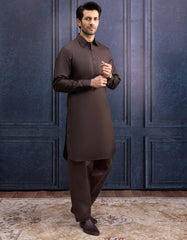 BROWN UNSTITCHED KAMEEZ SHALWAR FABRIC | JJMS-3001-R15