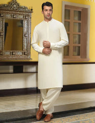 CREAM BOSKI UNSTITCHED KAMEEZ SHALWAR FABRIC