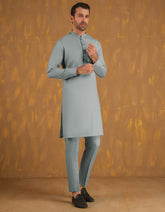 BLUE BLENDED UNSTITCHED KAMEEZ SHALWAR FABRIC