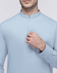 BLUE BLENDED UNSTITCHED KAMEEZ SHALWAR FABRIC