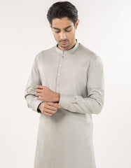 ASH WHITE BLENDED UNSTITCHED KAMEEZ SHALWAR FABRIC