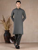 DARK GREY BLENDED UNSTITCHED KAMEEZ SHALWAR FABRIC