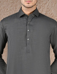 DARK GREY BLENDED UNSTITCHED KAMEEZ SHALWAR FABRIC