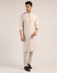 ASH WHITE UNSTITCHED KAMEEZ SHALWAR FABRIC