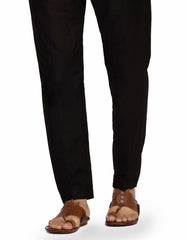 Black Cotton Plain - Men Straight Trouser JJPS-303/S22/JJ8302