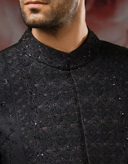BLACK SHERWANI | JJSW-537