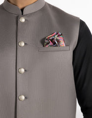 STONE GREY SUITING WAISTCOAT