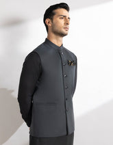 CHARCOAL SUITING WAISTCOAT