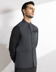 CHARCOAL SUITING WAISTCOAT