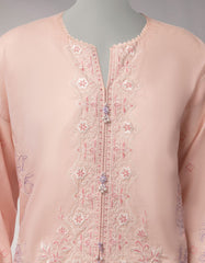 PINK LAWN EMBROIDERED STITCHED 3PC