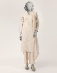 OFF WHITE LAWN SCHIFFLI STITCHED 3PC