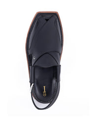 MATT BLACK PLAIN PESHAWARI SANDALS