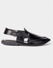 BLACK PLAIN PESHAWARI SANDALS