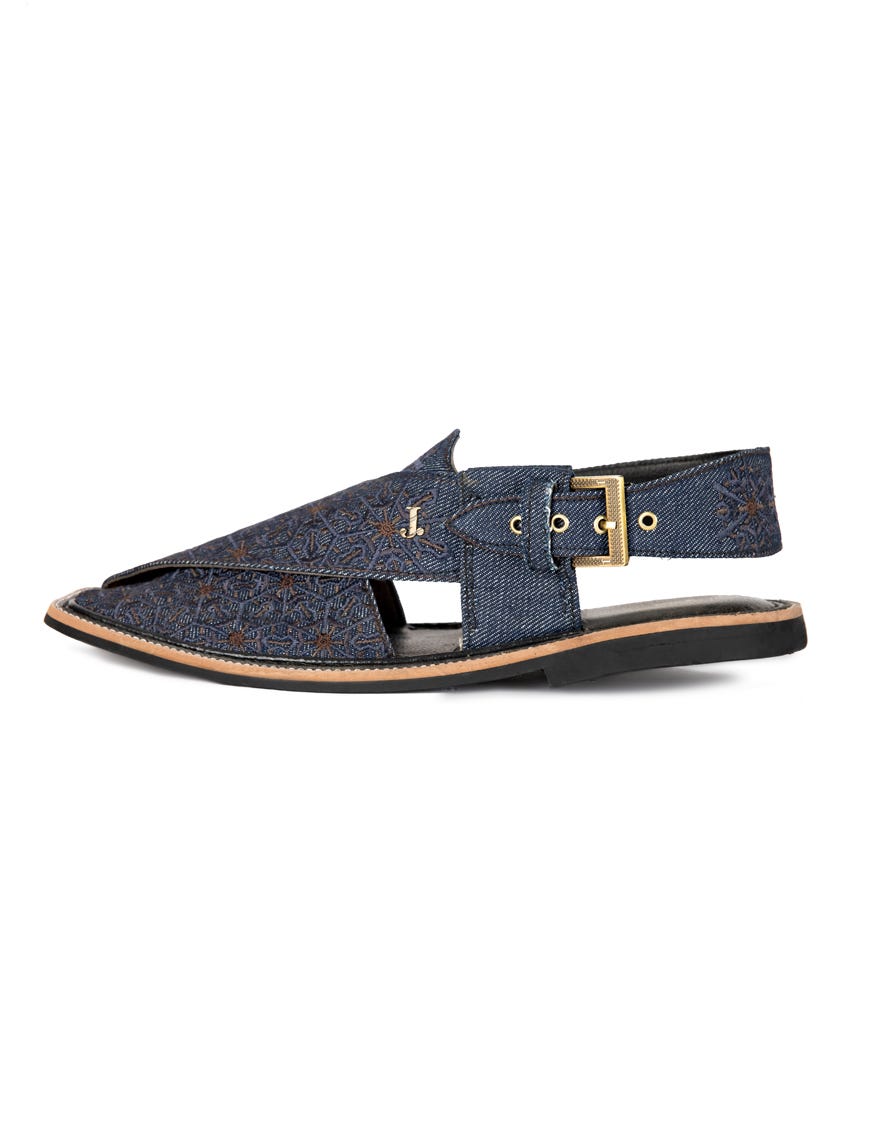 BLUE PESHAWARI SANDALS