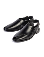 BLACK PLAIN PESHAWARI SANDALS