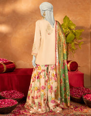 BEIGE COTTON SILK EMBROIDERED 3PC STITCHED