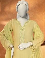 GREEN KHADDI EMBROIDERED 3PC STITCHED