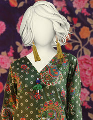 GREEN LAWN PRINTED KURTI | JJLK-S-JSS-25-301