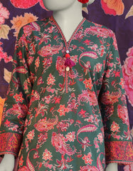 GREEN LAWN PRINTED KURTI | JJLK-S-JSS-25-304