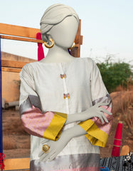 GREY JACQUARD EMBROIDERED KURTI | JJLK-S-JSS-25-324