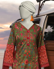 GREEN LAWN PRINTED KURTI | JJLK-S-JSS-25-325