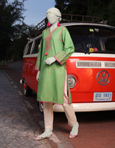 GREEN LAWN EMBROIDERED KURTI | JJLK-S-JSS-25-343