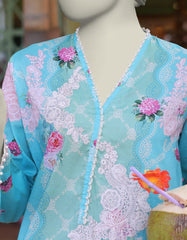BLUE LAWN EMBROIDERED KURTI | JJLK-S-JSS-25-346