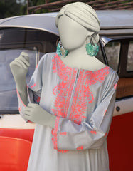 BLUE LAWN EMBROIDERED KURTI | JJLK-S-JSS-25-350