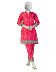 PINK PRINTED LAWN KURTI