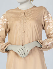 BEIGE LAWN EMBROIDERED KURTI