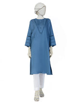 BLUE LAWN EMBROIDERED KURTI