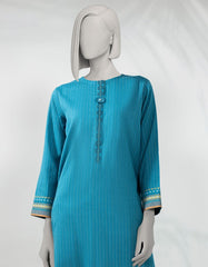 BLUE JACQUARD KURTI