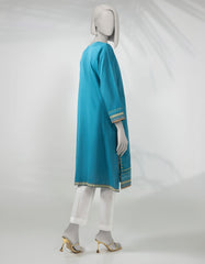BLUE JACQUARD KURTI