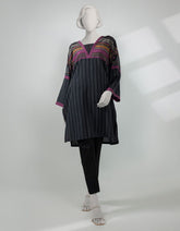 BLACK JACQUARD KURTI